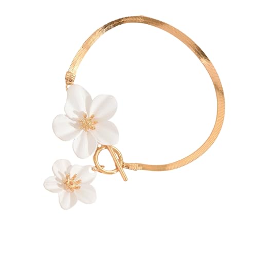 SueaLe Delikates Blumen Fußkettchen Mit Verstellbarer Kette Konstruktion Für Frauen Modischer Fußschmuck Für Jeden Anlass Florale Verstellbare Knöchelkette von SueaLe