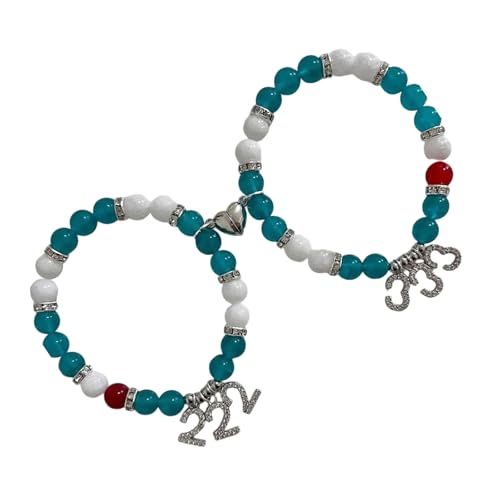 SueaLe Einzigartige Glaslegierung Perlenarmband Handgefertigte Nummer Charme Freundschaft Wtistchain Geschenk Für Geburtstage Und Jubiläen von SueaLe