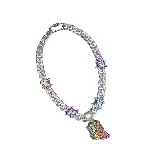 SueaLe Einzigartige HipHop Anhänger Halskette Unisex Religiöser Schmuck Verstellbare Harzkette Halskette Geeignet Für Männer Und Frauen Christus Anhänger Schmuck von SueaLe