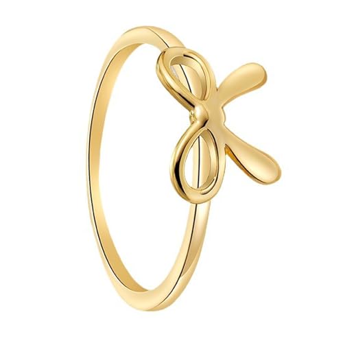 SueaLe Elegante Gold Bowknot Ringe Die Gnaden Und Süße Symbolisieren Perfekt Für Modische Frauen Und Romantische Geschenk Eleganter Bogenknotenschmuck von SueaLe