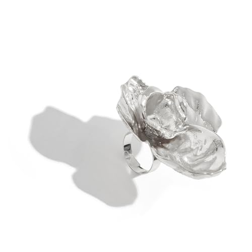 SueaLe Elegante Ringe Verstellbare Ringe Hochzeit Blumenform Dating Open Finger Für Frau Mann Offene Legierung von SueaLe