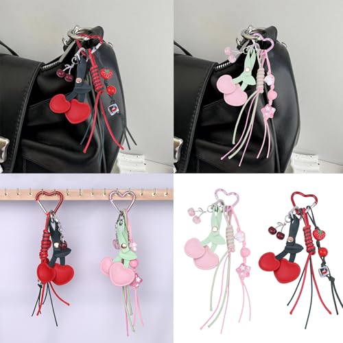SueaLe Geflochtene Seilbeutel Orament Practical Fruit Design Charme Schlüsselbund Für Handtaschen Geldbeutel Rucksack Dekoration Und Gebenkirschschlüsselkettenbeutelzubehör von SueaLe