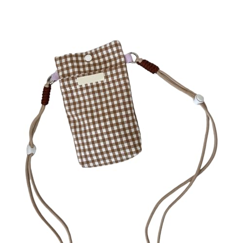 SueaLe Geräumige Handys Geldbörse Brieftasche Leinwand Crossbody Geldbeutel Mit Verstellbarem Schultergurt Für Frauen Plaids Umhängetasche Leinwand Crossbody Handys von SueaLe