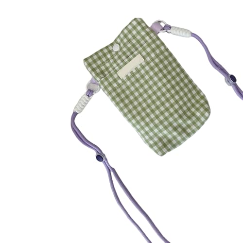 SueaLe Geräumige Handys Geldbörse Brieftasche Leinwand Crossbody Geldbeutel Mit Verstellbarem Schultergurt Für Frauen Plaids Umhängetasche Leinwand Crossbody Handys von SueaLe