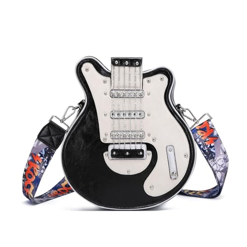 SueaLe Gitarrenform Umhängetaschen Kreative Crossbody Tasche PU Ledertasche Für Mädchen Frauen Verstellbare Schultergurt Geldbeutel Mädchen von SueaLe