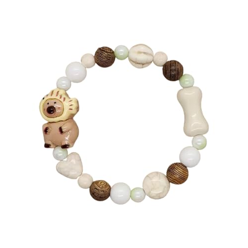 SueaLe Keramikbärencharme Armband Trendy Unisex Leichter Schmuck Für Teenager Paare Casual Daily Wear Accessoire Einzigartiges Handgefertigtes Bärenarmband von SueaLe