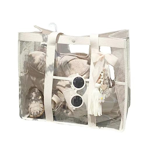 SueaLe Klarer Einkaufstaschen Frauen Plastik Crossbody Beaches PVC Reise Für Sportspielpool Stadium Taschen Extra Große Taschen Wasserdichte Sanddosigerbeutel Für Poolpicknicks von SueaLe