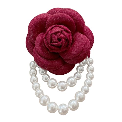 SueaLe Koreanische Kamelie Blume Brosche Pins Perle Quasten Corsage Armband Mode Schmuck Broschen für Frauen Hemd Zubehör von SueaLe