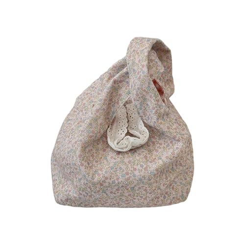 SueaLe Leichte Florale Gemusterte Knotenbeutel Praktische Blumenhandtasche Mode Abendtaschen Für Den Täglichen Carry Multi Purpose Blumendruck Tragetasche von SueaLe