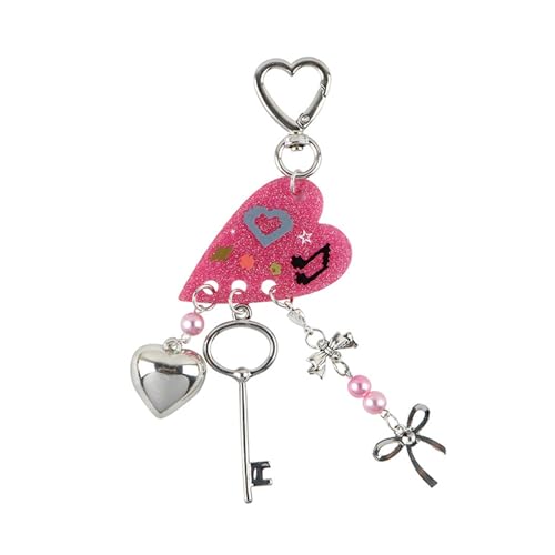 SueaLe Mode Acrylherz Keychain Stylish Key Schmuck Einzigartige Schlüsselhalter Acryl Textur Für Jugendliche Frauen Vorhanden von SueaLe