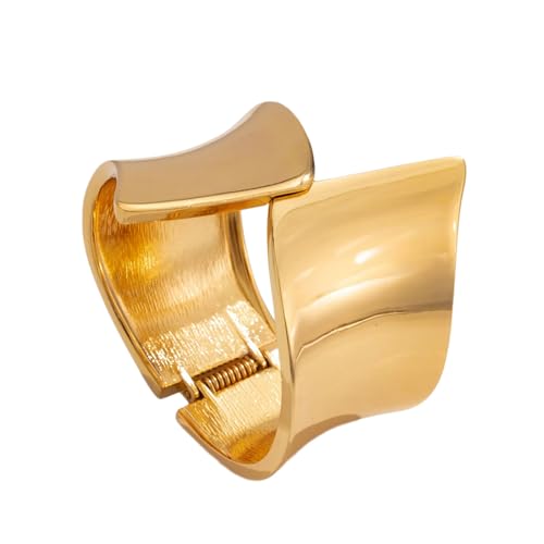 SueaLe Mode Geometrische Armreifen/Fingerringe Handgefertigt Wide Manschette Unisex Modeschmuck Für Stilvolle Frauen Und Männer von SueaLe