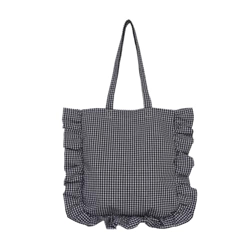 SueaLe Mode Karierte Gekräuselte Umhängetasche Ergonomische Designtaschen Mit Geräumigen Innenraumlager Räumen Rüschen Geschnittene Unterarm von SueaLe