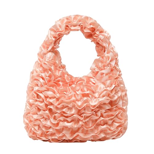 SueaLe Moderne Falteneffekt Handtasche Praktische Polyester Top Tasche Geräumiges Design Für Büropendelpendel Und Alltagsgebrauch Frauenhandtasche von SueaLe