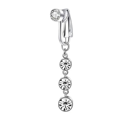 SueaLe Modisch Ohne Piercing Navel Clip Stylish Zirkonia Bauchnabel Schmuck Komfort Kupperkörperzubehör Für Frauen Kein Piercing Bauchnabel Clip von SueaLe