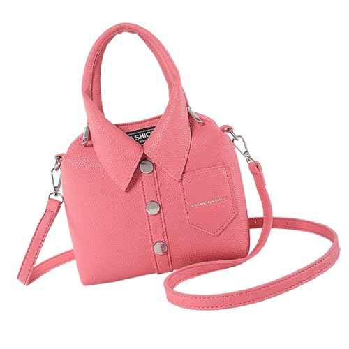 SueaLe Modische Frauen PU Leder Hemd Form Umhängetasche Casual Crossbody Handtasche Mit Oberen Verstellbarer Gurt Reißverschluss Handtasche von SueaLe