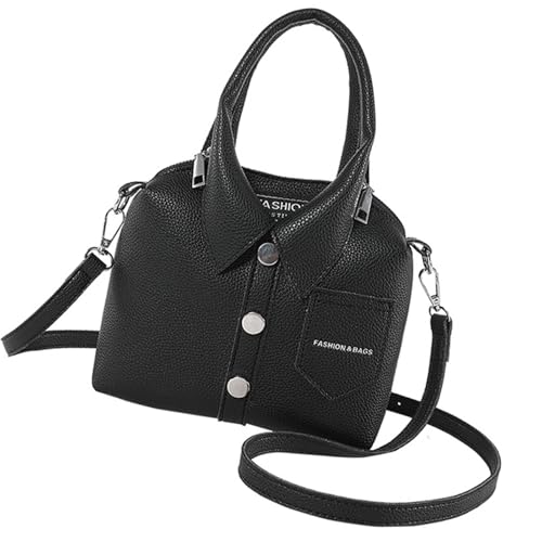 SueaLe Modische Frauen PU Leder Hemd Form Umhängetasche Casual Crossbody Handtasche Mit Oberen Verstellbarer Gurt Reißverschluss Handtasche von SueaLe