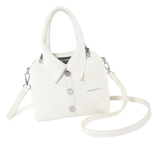 SueaLe Modische Frauen PU Leder Hemd Form Umhängetasche Casual Crossbody Handtasche Mit Oberen Verstellbarer Gurt Reißverschluss Handtasche von SueaLe