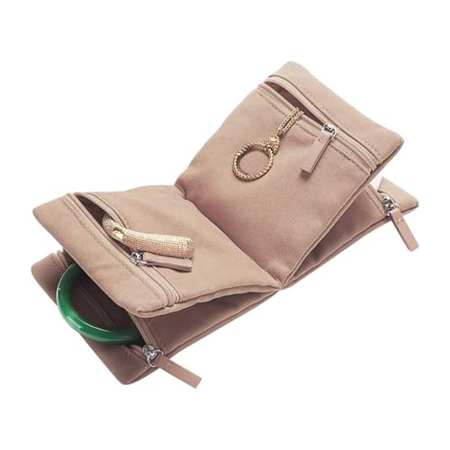 SueaLe Multifunktionale Schmuckveranstalter Rollen Für Frauen Mit Robustem Wasserdichtem Stoff Für Die Aufbewahrung Von Halsketten Und Ohrringen von SueaLe