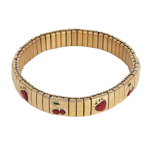 SueaLe Obst Inspirierte Verstellbare Armband Für Trendige Frauen Edelstahlschmuck Italienisch Verarbeitet Bequeme Frühlingsgeschenke von SueaLe