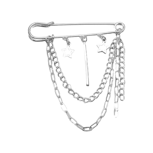 SueaLe Stilvolle Anstecknadel mit Kettenanhänger, Schmuck, einzigartiger Stil, Kragenbroschen, Accessoires, trendige Abzeichenbroschen, Charm für Frauen von SueaLe