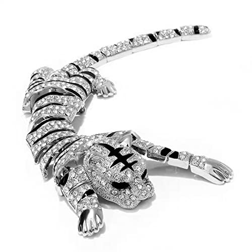 SueaLe Strass Gold Silber Farbe Tiger Broschen Für Frauen Schöne Elegante Hochzeit Party Brosche Pin Mode Schmuck Geschenk von SueaLe