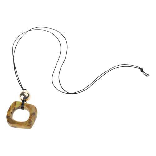 SueaLe Stylish Round Stammesanhänger Halskette Langes Pulloverkettenharz Und Nylonkabel Textur Perfekt Für Jugendliche Trendsetter Statement Halskette von SueaLe