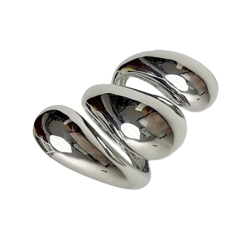 SueaLe Trendige Unregelmäßige Armreifen Geometrische Breite Manschettenarmbänder Übertriebenes Armband Geeignet Für Paare Und Parteianlässe Statement Armreifen von SueaLe