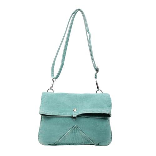 SueaLe Trendy Distressed Jeans Crossbody Tasche Geräumige Multi Kompartiment Design Tränenresistent Stoff Für Arbeit Pendeln Sie Freizeit Unisex Jeans Umhängetasche von SueaLe
