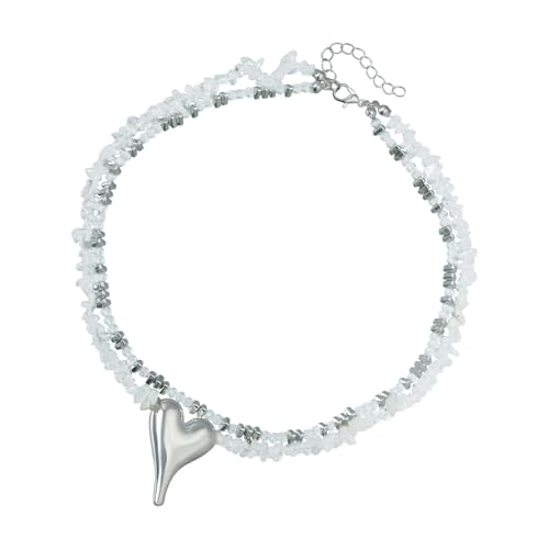 SueaLe Trendy Multicolor Edelsteine Anhänger Heckkette Buntes Steinschlangeblätter Halskette Schmuck Für Frauen Legiert Accessoire Multicolor Stone Halskette von SueaLe