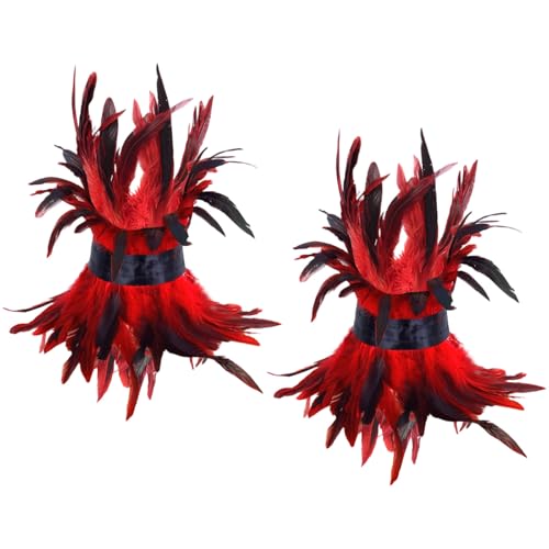 SueaLe Verstellbare Gefiederte Fußkettchen Für Frauen Mädchen Halloween Kostümpartys Punkstile Fuzzy Foot Jewelry Accessoires Punk Rock Knöchelarmband Mit Unscharfen Federn von SueaLe