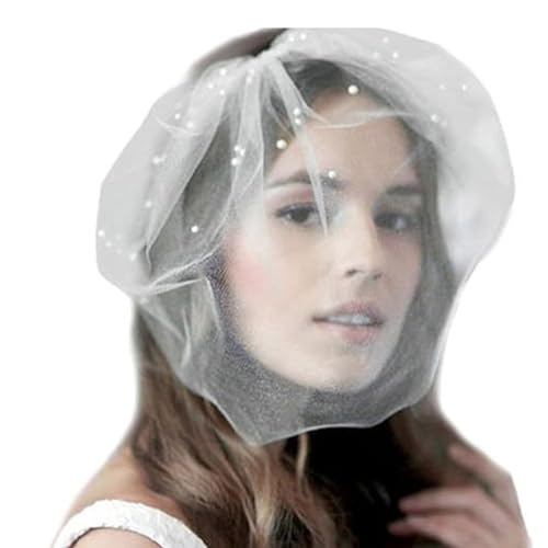 SueaLe Verstellbarer Netzschleier Für Damen Und Mädchen Netz Gesichtsschleier Brautschleier Mit Perlen Für Hochzeit Vogelkäfig Fascinator Ornament Weiche Und Bequeme Kopfbedeckung von SueaLe