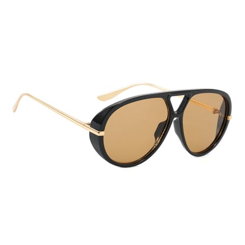 SueaLe Vintage Übergroße Farbtöne Großer Rahmen Polarisiertes Objektiv Leichtes Design Für Frauen Männer Vintage Übergroße Brille von SueaLe