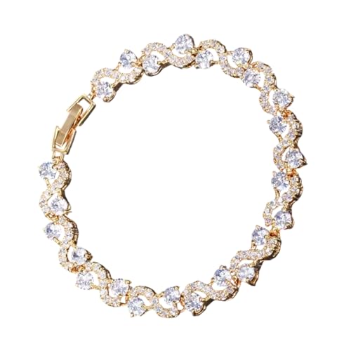 SueaLe Zeitgenössisches Tennisarmband Mit Kubischem Zirkoniasteinverstellbares Armband Schmuck Für Tägliche Verschleiß Oder Besondere Anlässe Simulierte Edelsteine ​​ Tenniskette von SueaLe