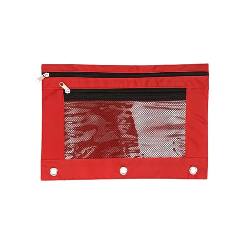 Tragbare 3-Ring Bindemittel Bleistift Hülle Doppelzippers File Bag School Vorräte Für Stifte Marker Schere Aufbewahrung von SueaLe