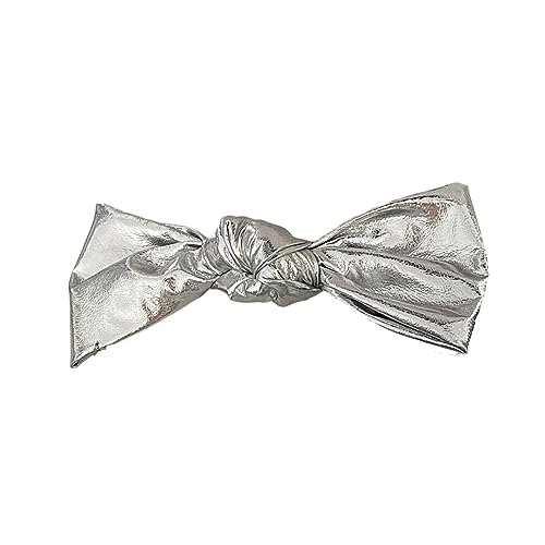 Y2K Silber Haarband HairBun Scrunchies Elastisches Haarseil Großes Haar Scrunchy Mode Haarspange Damen Accessoires Haarschmuck Silber Haarseil von SueaLe