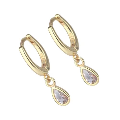 Zarte Wassertropfen Ohrringe Elegante Ohrstollen Legierung Textur Fashion Date Ohrringe Perfekt Für Arbeiten Oder Soziale Versammlungen Tränenzirkonien von SueaLe