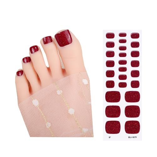 Zehennagellackstreifen Einfarbig Zehennagelaufkleber Halbgehärtetes Gel Zehennagelstreifen Pediküre Gelnägel Aufkleber Frauen von SueaLe