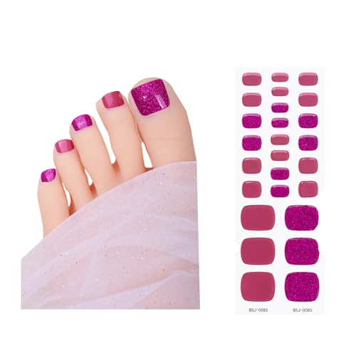 Zehennagellackstreifen Einfarbig Zehennagelaufkleber Halbgehärtetes Gel Zehennagelstreifen Pediküre Gelnägel Aufkleber Frauen von SueaLe