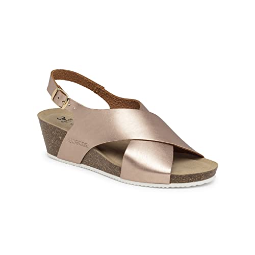 Suecos Damen ros Sandalen mit Keilabsatz, Rosegold, 41 EU von Suecos