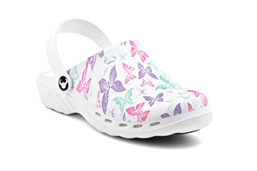 Suecos Unisex-Erwachsene Oden Print Arbeitsclogs, Rosa, Mehrfarbig (Multicolor 22), 41 EU von Suecos
