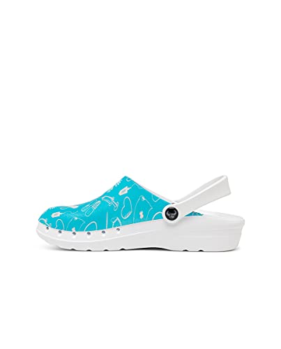 Suecos Unisex Oden Fusion Print arbeitsclogs, Blau, 37 EU Weit von Suecos