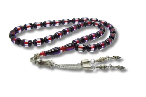 Sükrü Baba 33 Handgefertigter Tesbih Islamischer Gebetsrosenkranz Faturan Misbaha Amber Prayerbeads Bakalite tasbeeh Tasbih Turkish Kehribar Bernstein Gebetskette Natur Ay Yildiz Türkiye Osmanli von Sükrü Baba