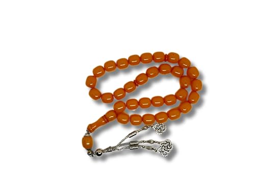 Sükrü Baba Orange Ottoman Osmanli Subha Tasbeeh Amber Sandalous Gebetskette Tesbih Misbaha Rosary Faturan Kehribar Bakalite Bernstein Prayerbeads Oltu Hand Made von Sükrü Baba