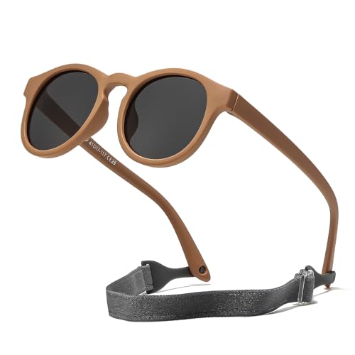 Suertree Baby Polarisierte Sonnenbrille 0-3 Jahre Silikon Sonnenbrille Kinder Flexible Anti UV400 UltraLicht Linse UV-Schutz im Freien Unisex Brown C28 von Suertree