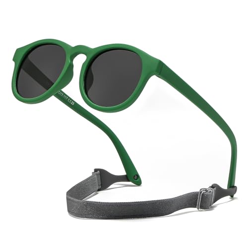 Suertree Baby Polarisierte Sonnenbrille 0-3 Jahre Silikon Sonnenbrille Kinder Flexible Anti UV400 UltraLicht Linse UV-Schutz im Freien Unisex green von Suertree
