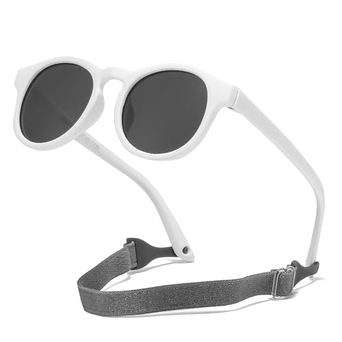 Suertree Baby Polarisierte Sonnenbrille 0-3 Jahre Silikon Sonnenbrille Kinder Flexible Anti UV400 UltraLicht Linse UV-Schutz im Freien Unisex white von Suertree