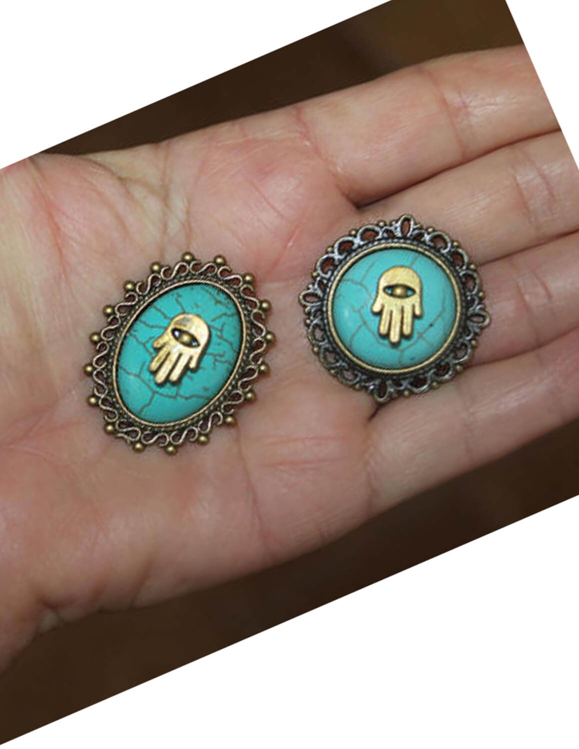 Antik Bronze Hamsa Brosche Türkis Schal Anstecknadel Antik Bronze Hamsa Brosche Türkis Schal Anstecknadel von SuesArts