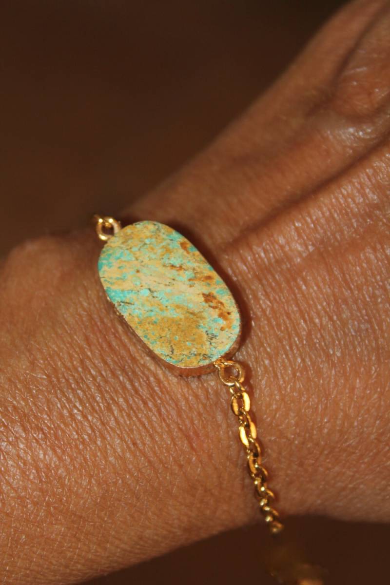 Echtes Türkisstein Armband Druzy Edelsteinschmuck von SuesArts