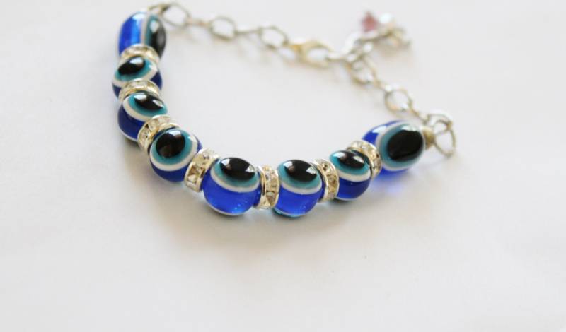 Evil Eye Bettelarmband Perlen Acryl Schutz Schmuck von SuesArts