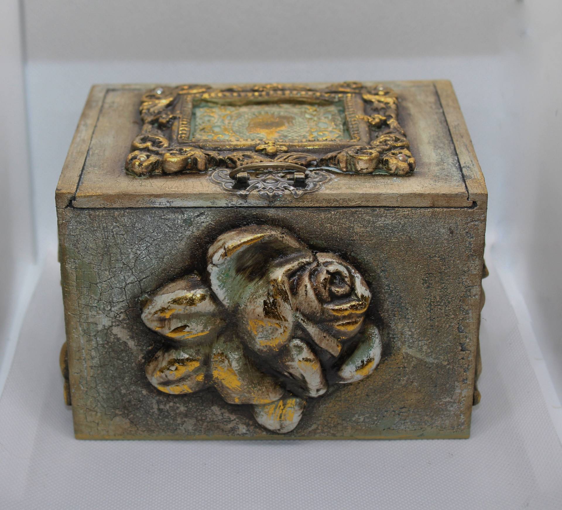 Handgefertigte Holz Schmuckschatulle Andenken-Schmuckschatulle Im Vintage-stil von SuesArts